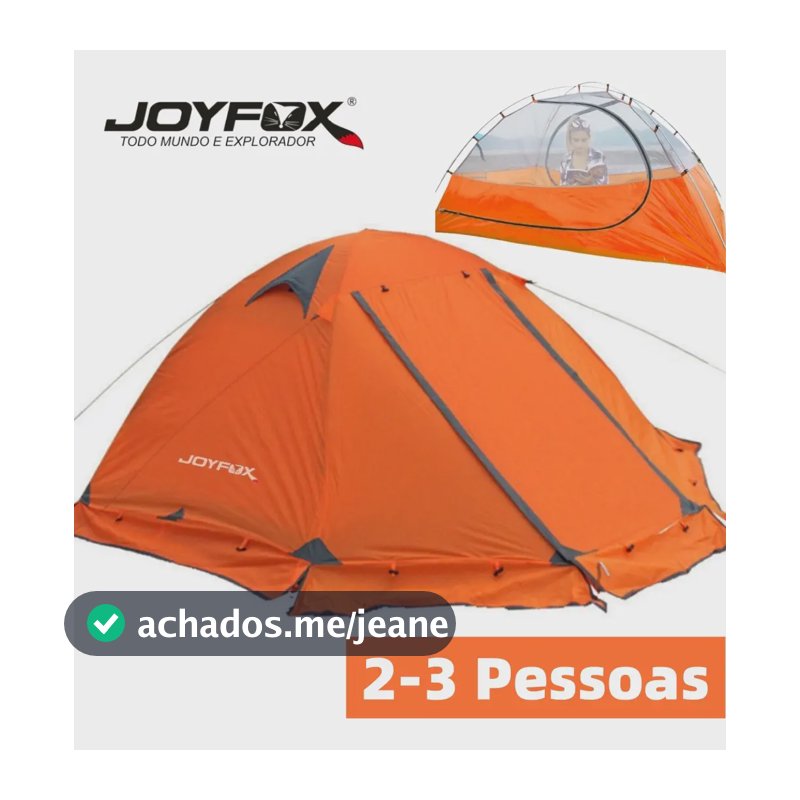 Barraca Iglu Joyfox 3 Pessoas Impermeável 3500mm Camping Laranja