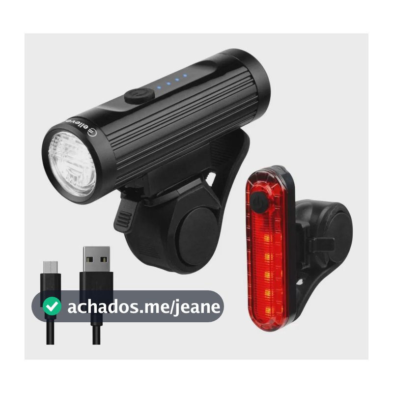 Kit Farol E Pisca Super Led Bike 700 Lumens 20 Lumens Elleven Cor Preto lanterna bicicleta