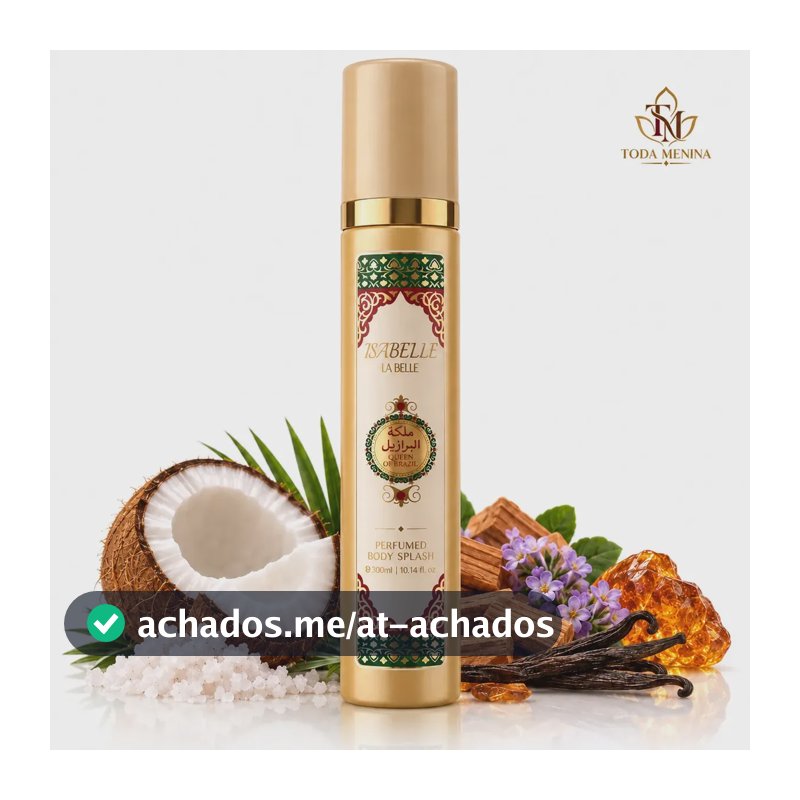 Body Splash Perfume em Spray QUEEN OF BRAZIL 300ml Feminino - Isabelle La Belle Arabe Alta fixação