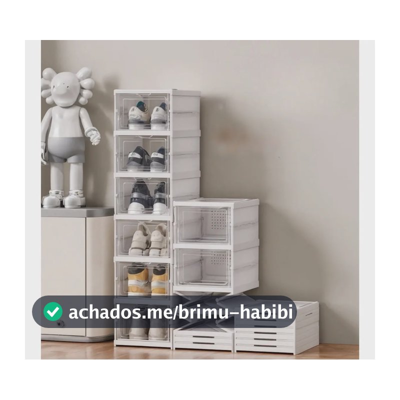 Sapateira Vertical Empilhável 6 Pares Organizador De Calçados Modular Branco Caixa de Tênis Fácil Montagem