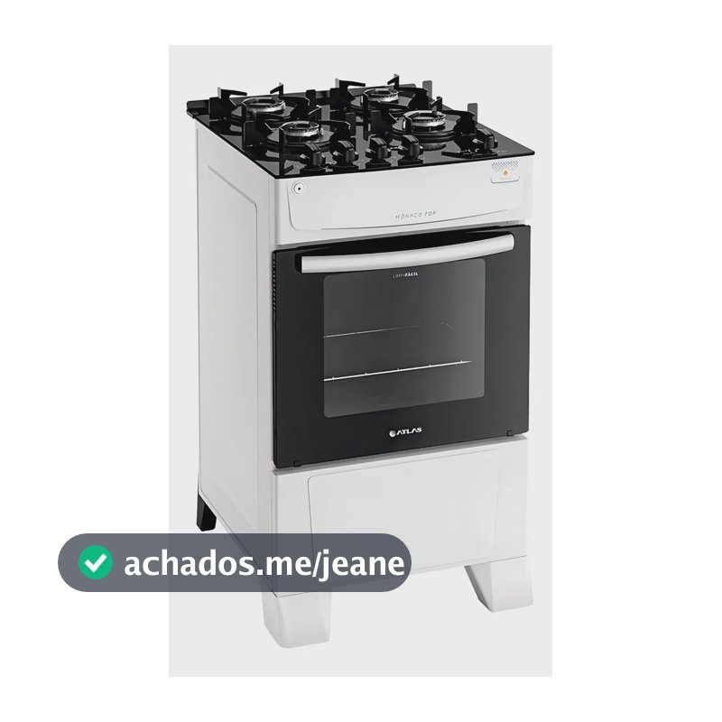 Fogão 4 Bocas Atlas Mônaco Top Glass Acendimento Automático Cor Branco