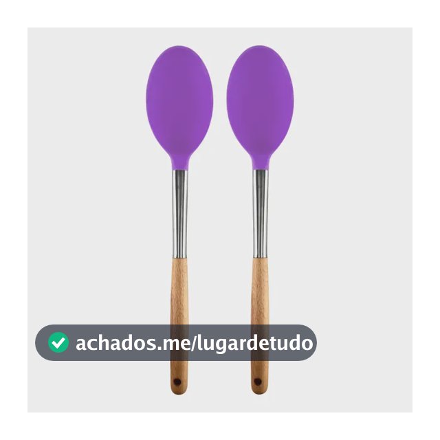 Kit 2 Colheres Silicone Grande Cabo Madeira Não Risca Panela