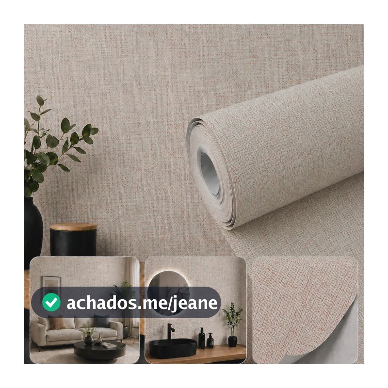 Papel Parede Adesivo Linho Texturizado Autocolante Lavável Bege