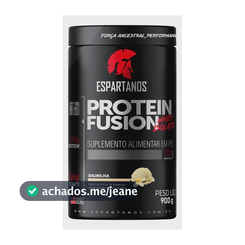 Whey Protein Fusion Isolate 900g - Espartanos Sports Sabor Baunilha