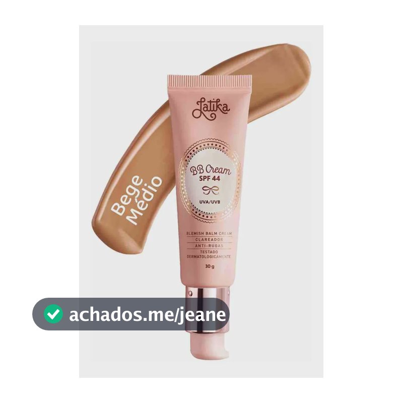 Bb Cream Latika Fps 44 Base Maquiagem Clareador Facial Pele Bege Médio