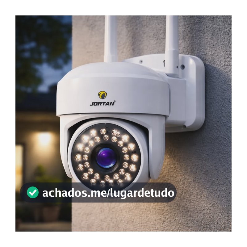 Camera Segurança Wifi 360 Graus Prova D'água Jortan C/alarme Cor Branco Branco