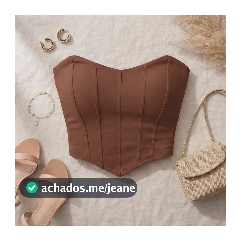 Cropped Top Corset Corselet Morcego Suplex Bojo Tomara Caia Marrom M