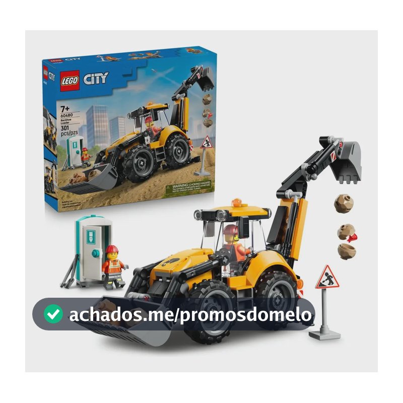 Retroescavadeira LEGO City 60480 amarela