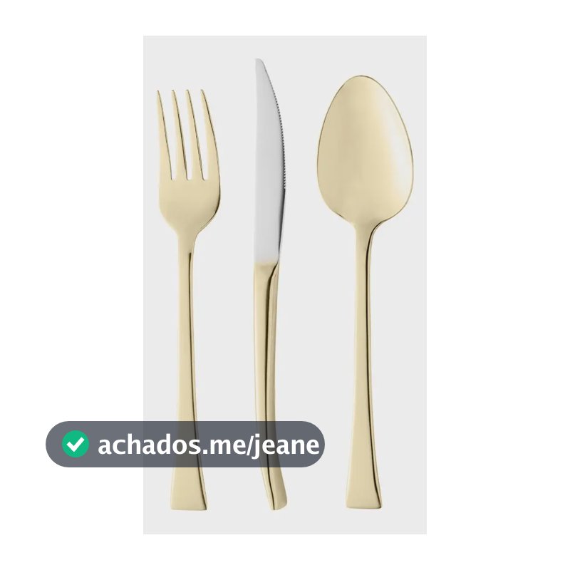 Faqueiro Berna 12 Peças Dourado Aço Inox - Wolff