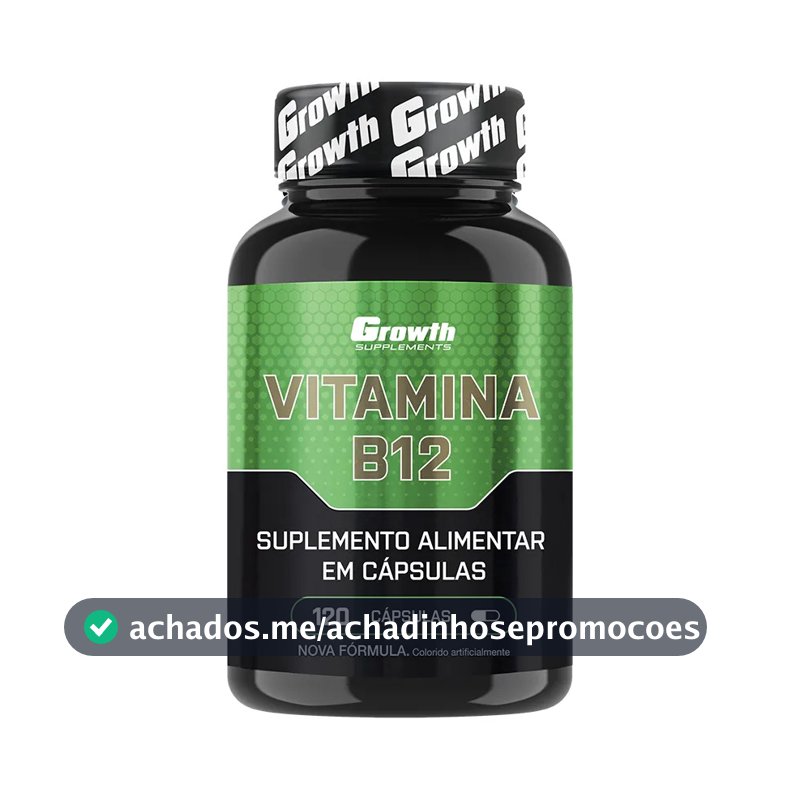 Vitamina B12 Growth Supplements Vitaminas Vit. B12 em cápsula Sem sabor x 100g de 120 un