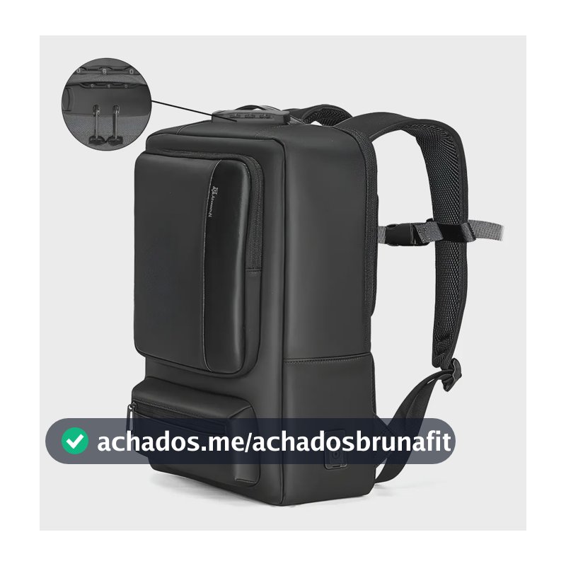 Mochila Executiva Adamantiun Shield Notebook até 16 polegadas bolsa Impermeável Usb Preto
