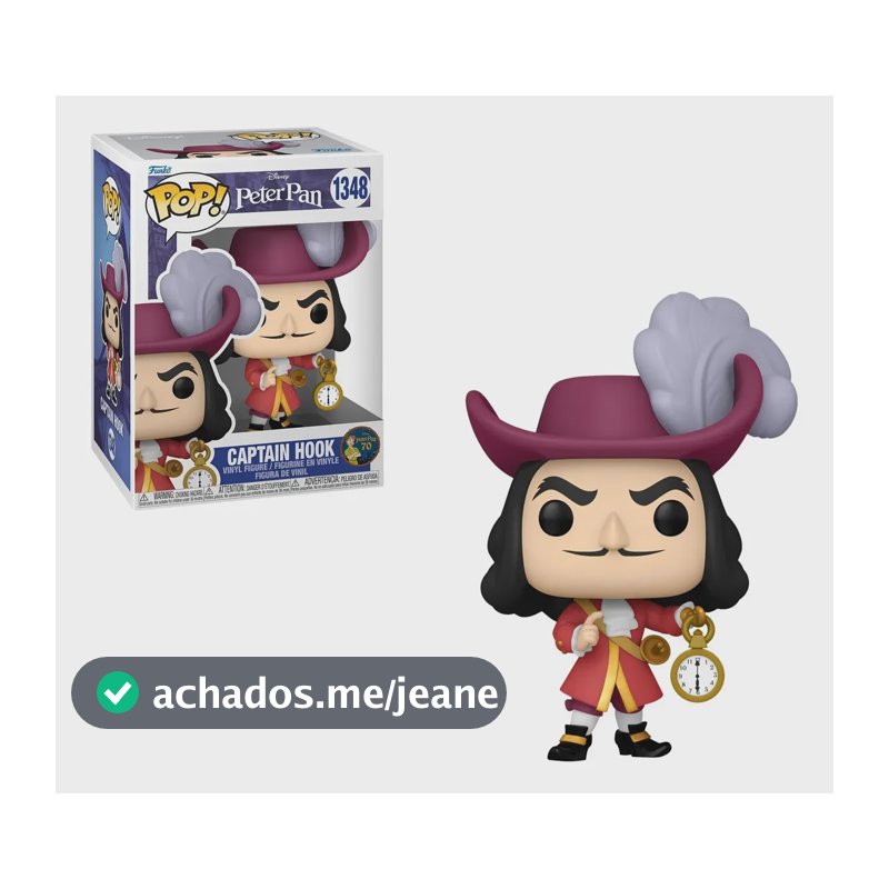 Boneco Funko Pop Disney Peter Pan Capitao Gancho #1348