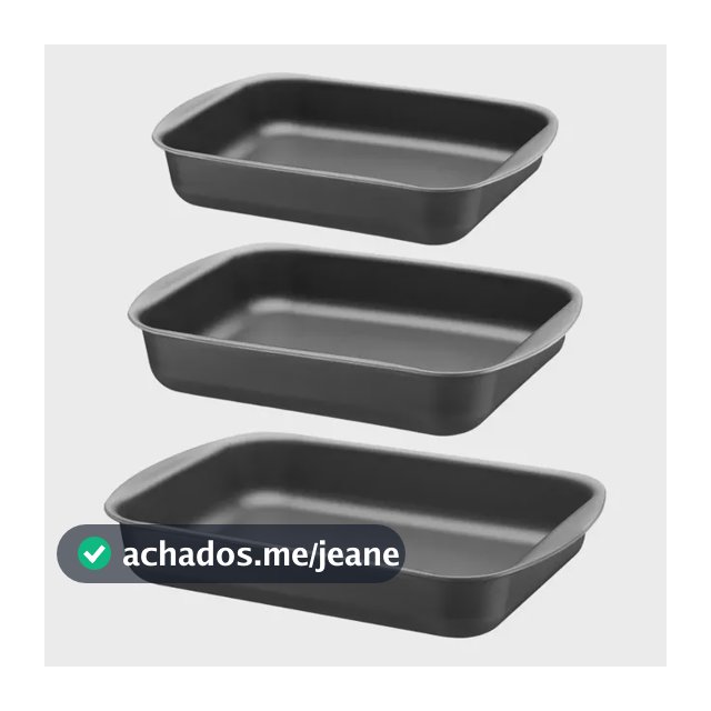 Assadeira Forma Tramontina Retangular Antiaderente Funda 3pç Grafite