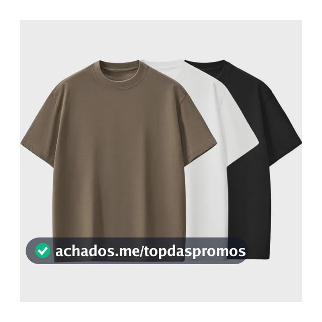 Kit 3 Camisetas Oversized Masculina Basic Streetwear