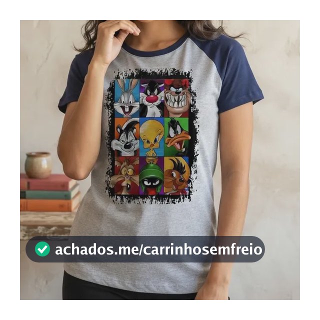 Blusa Baby Look Ou Camiseta Perna Longa Frajola Piu Piu Taz