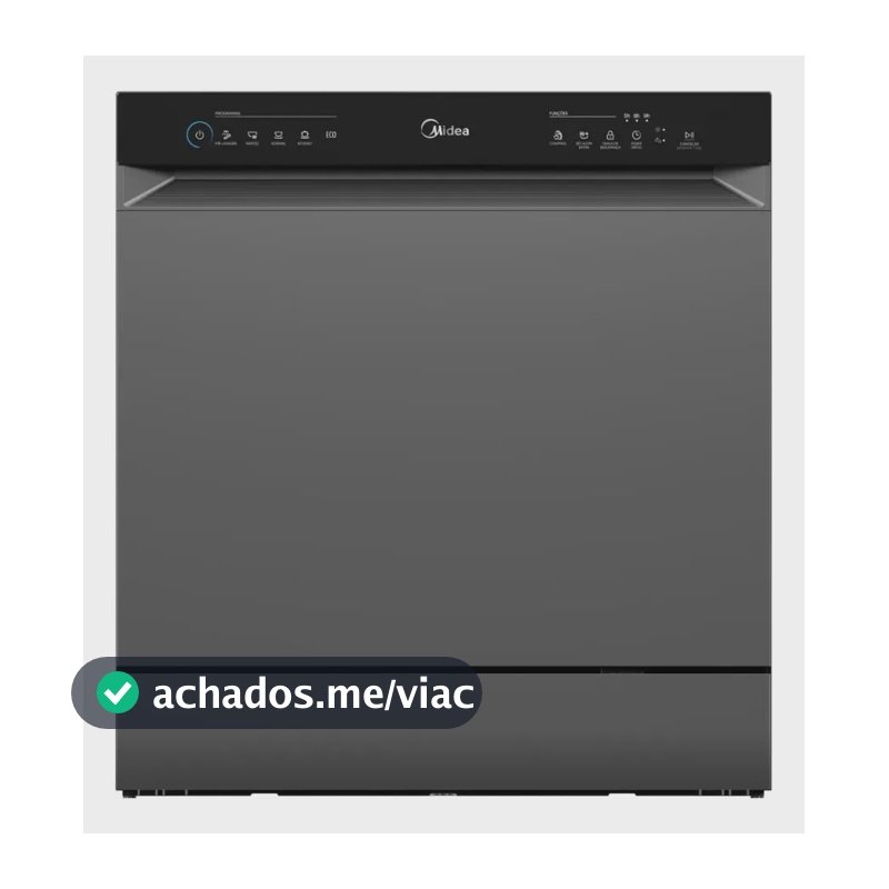 Lava Louças 8 Serviços Cinza Touch Plus Midea Cinza