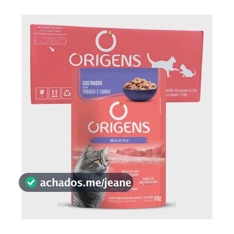 Sache Origens Gato Castrado Frango e Carne Premium 18x85g