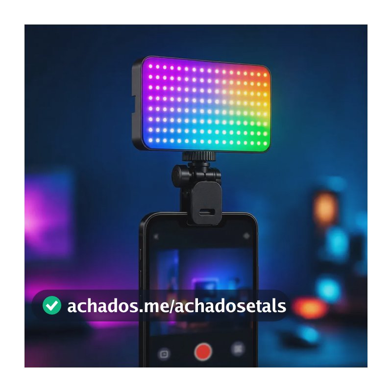 Luz De Preenchimento Led Ring Ligth Iluminação Foto Vídeo Influencer Vlog Streaming Streamers Gravação Profissional Rgb Portátil Celular Câmera Tablet Universal Recarregável Risemberg