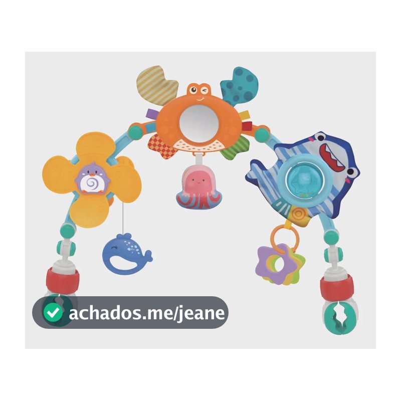 Arco Móbile De Atividades Bebê Carrinho Berço Cadeirinha Chocalho Mordedor Clip Ajustável Maxi Baby - Ocean
