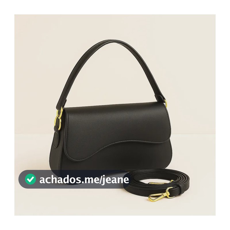 Bolsa Feminina Baguete Ombro Transversal Elegante Luxo Cor C Acambamento Dos Ferragens Níquel Cor Preto Correia De Ombro Preto Desenho Do Tecido Lisa