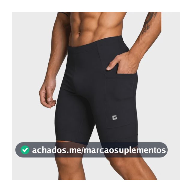 Bermuda De Compressão Com Bolsos Laterais Masculina