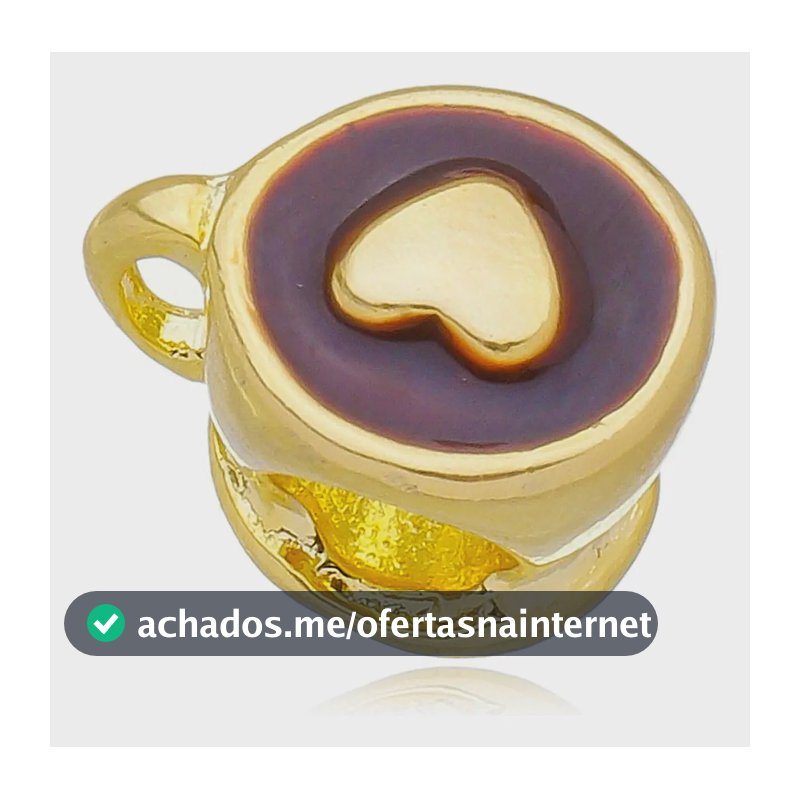 Berloque Café Banhado a Ouro 18k
