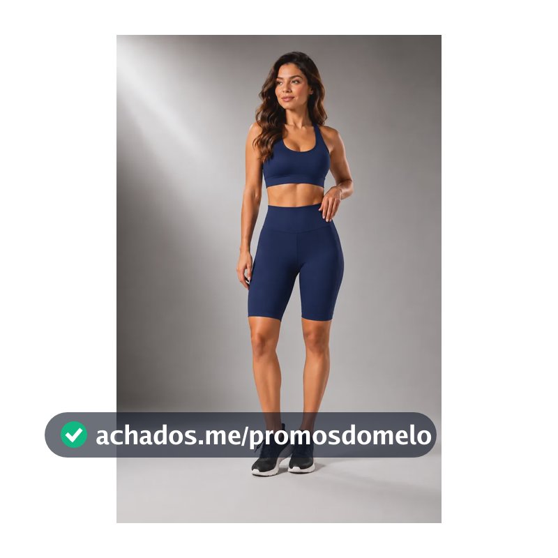 Bermuda Ciclista Feminina Poliamida Alta Compressão Academia Azul-marinho Liso G