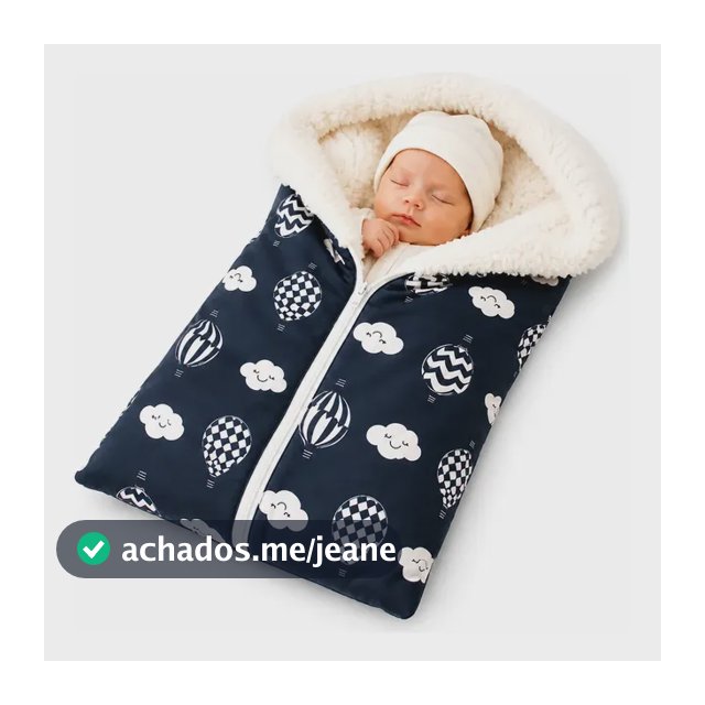 Saco De Dormir Sherpa Pra Bebê C/ Ziper Porta Bebê Quentinho