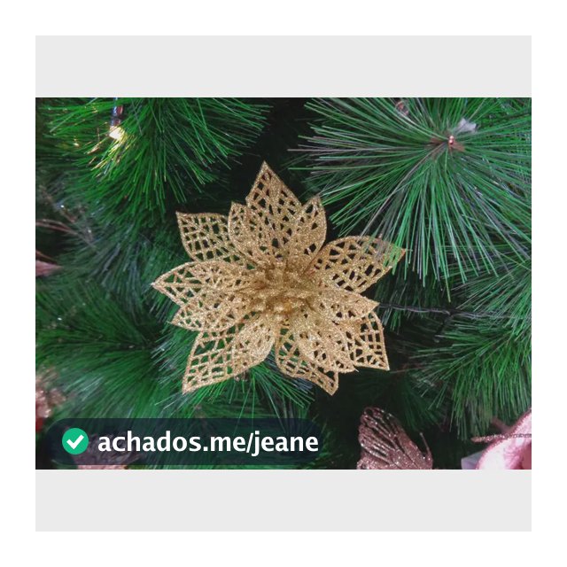 Kit 3 Bico Papagaio De Natal Flor Artificial Com Glitter