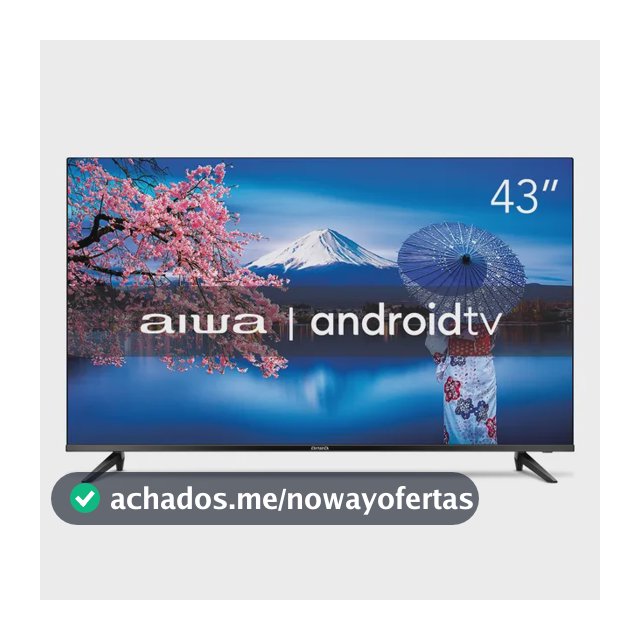 Smart TV AIWA 43” Android Full HD Borda Ultrafina HDR10 Dolby Áudio AWS-TV-43-BL-02-A