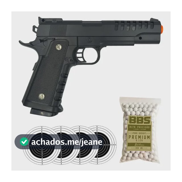 Pistola Airsoft Rossi 1911 V301 Spring Vigor M1911 Bbs 6mm Preto 6 Mm