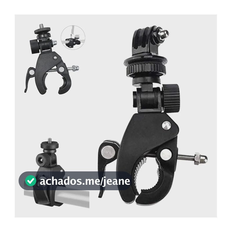 Suporte Mosquetão Moto Arma Arpão Bicicleta Acessórios Gopro