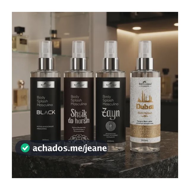 Kit C/4 Body Splash Árabe Masculino Linha Exclusiva Body Man