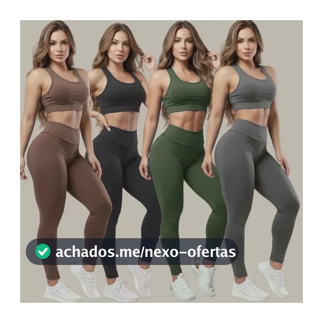 Kit 4 Conjuntos Calça Leg E Top Roupas Femininas De Academia
