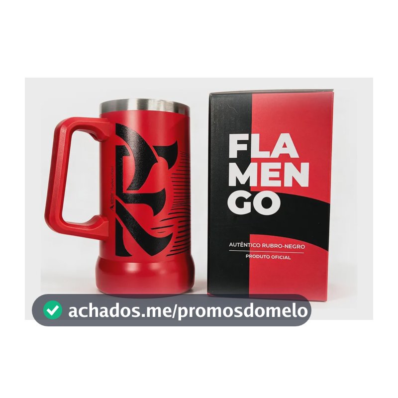 Caneca Térmica Flamengo Oficial 700ml Metal Com Alça Allmix