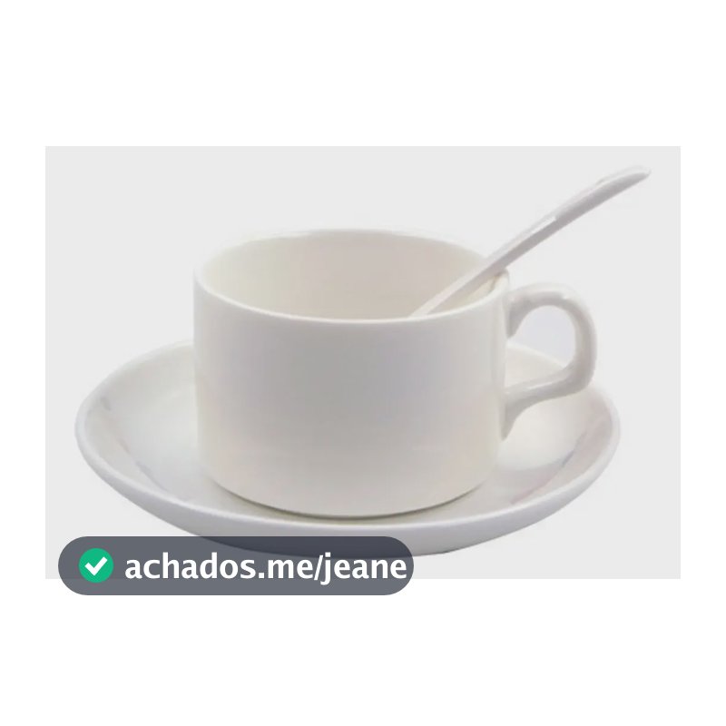 Conjunto 12 Xícaras Com Pires E Colher Para Sublimação Branco Branco - Cód 5968