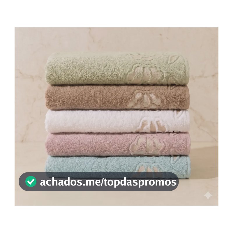 Kit 5 Toalhas Rosto Guadalupefelpudas Macia 500g/m2