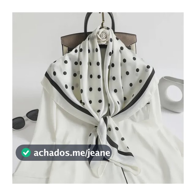 Lenço Feminino Cetim Poá Bolinhas Clássico Elegante 90x90cm