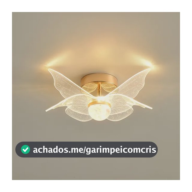 Luminária Led De Teto Butterfly Quarto 3 Em 1 8w Bivolt 110v 220 Dourado