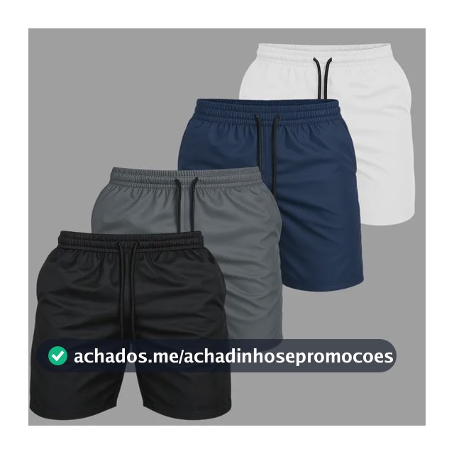 Kit 4 Short Praia Masculino Bermuda Tactel Verão Academia 1 De Cada Cor G