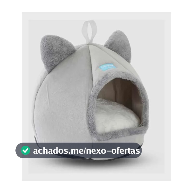 Caminha Cama Tenda Luxo Cabana Toca Para Gatos Iglu 40cm Cinza