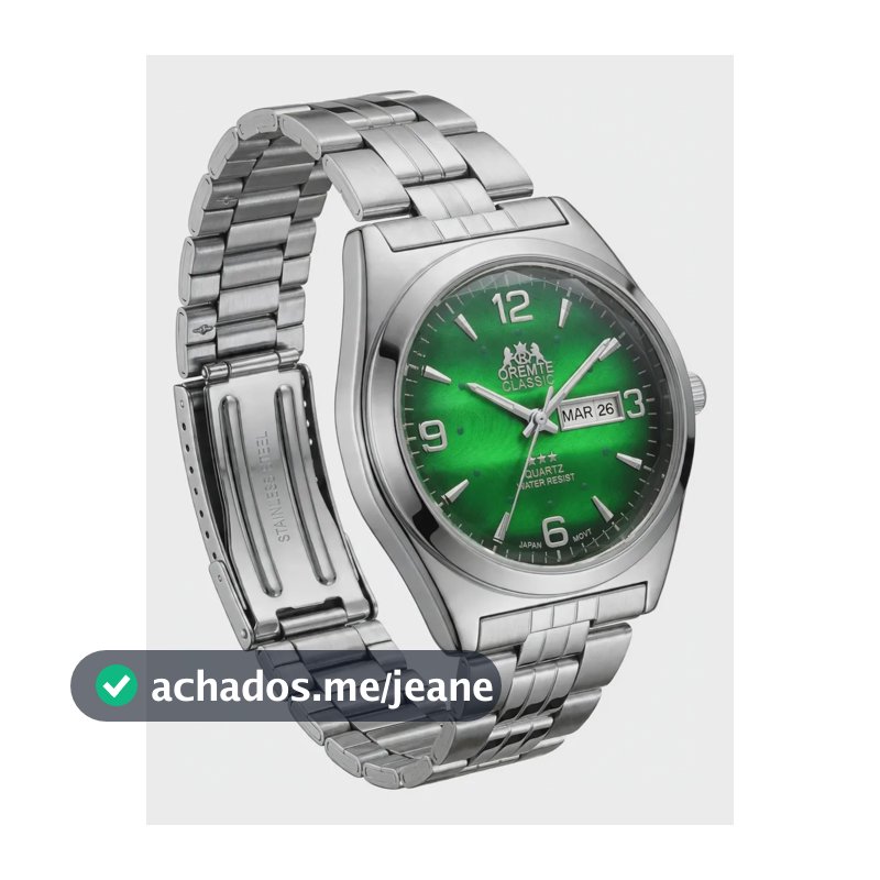 Relógio Masculino Oremte Original Resistente Agua Data Sg Prata Verde