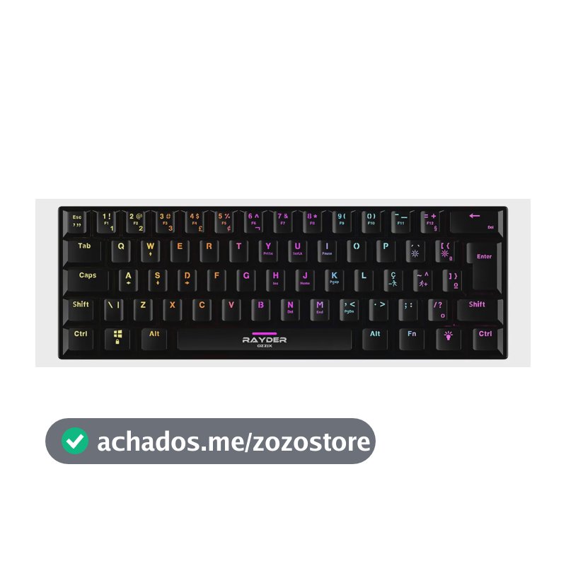 Teclado Mecânico 60% Red Switch Rayder Rgb Profissional Preto Português Brasil