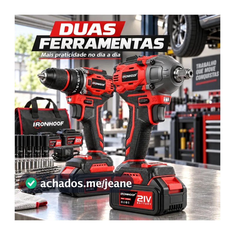 Kit Furadeira Parafusadeira Chave De Impacto Brushless