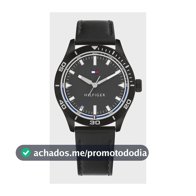 Relógio Tommy Hilfiger Toc Masculino Em Couro Preto 1791819 Preto