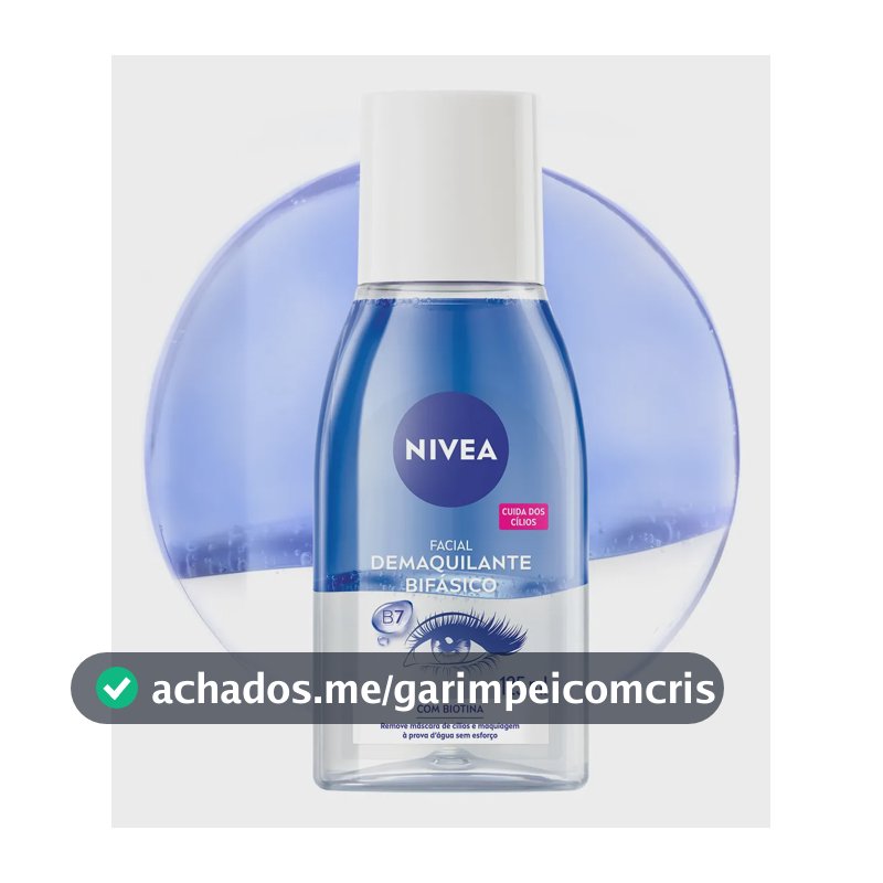 NIVEA Demaquilante Bifásico 125ml, Remove Maquiagem à Prova D'água, Protege Cílios, Gentil com a Pele