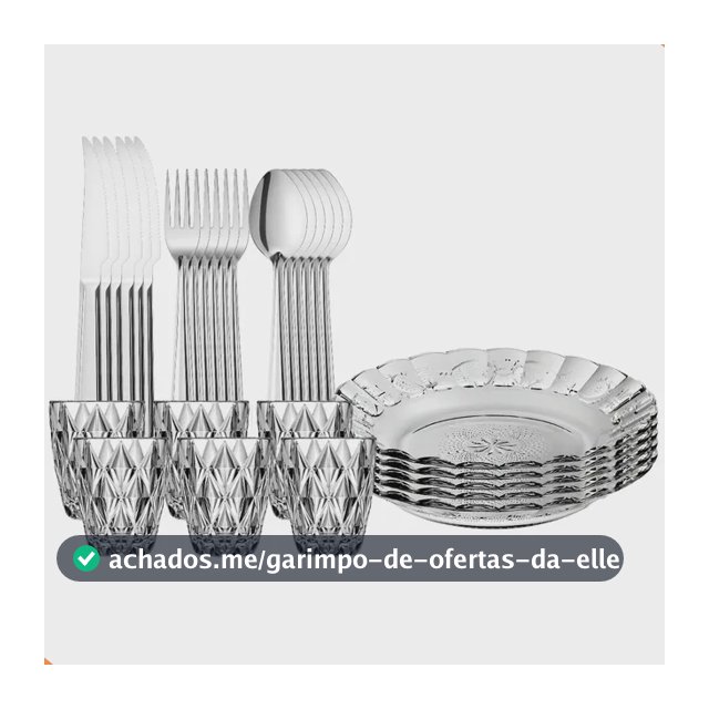 Aparelho De Jantar 30 Peças - Pratos + Copos + Talheres Inox Transparente Diamante E Egípcio