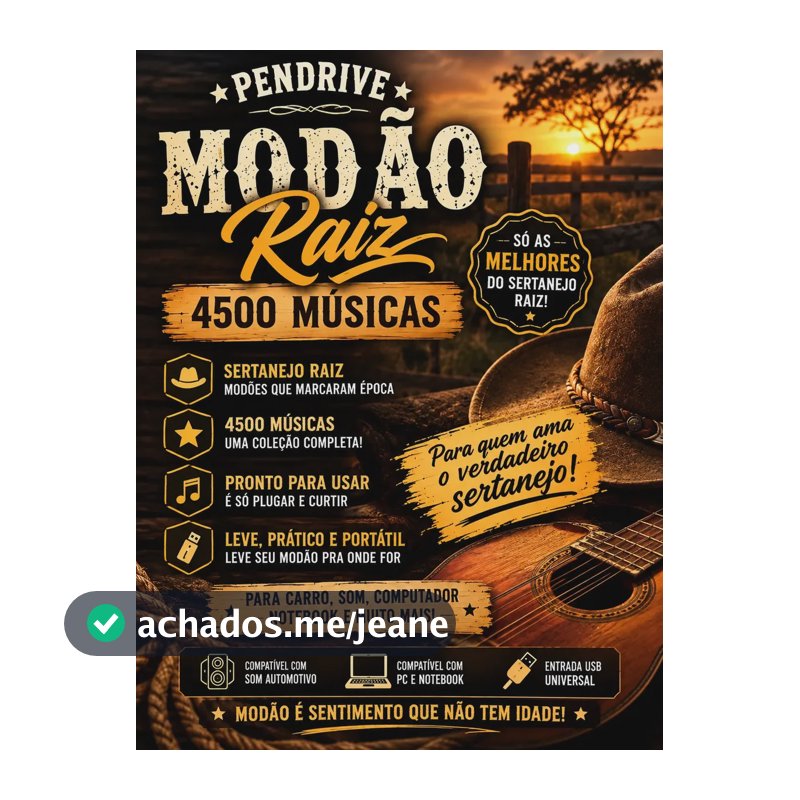 Pen Drive 4500 Modas Sertanejas Raiz Estandar
