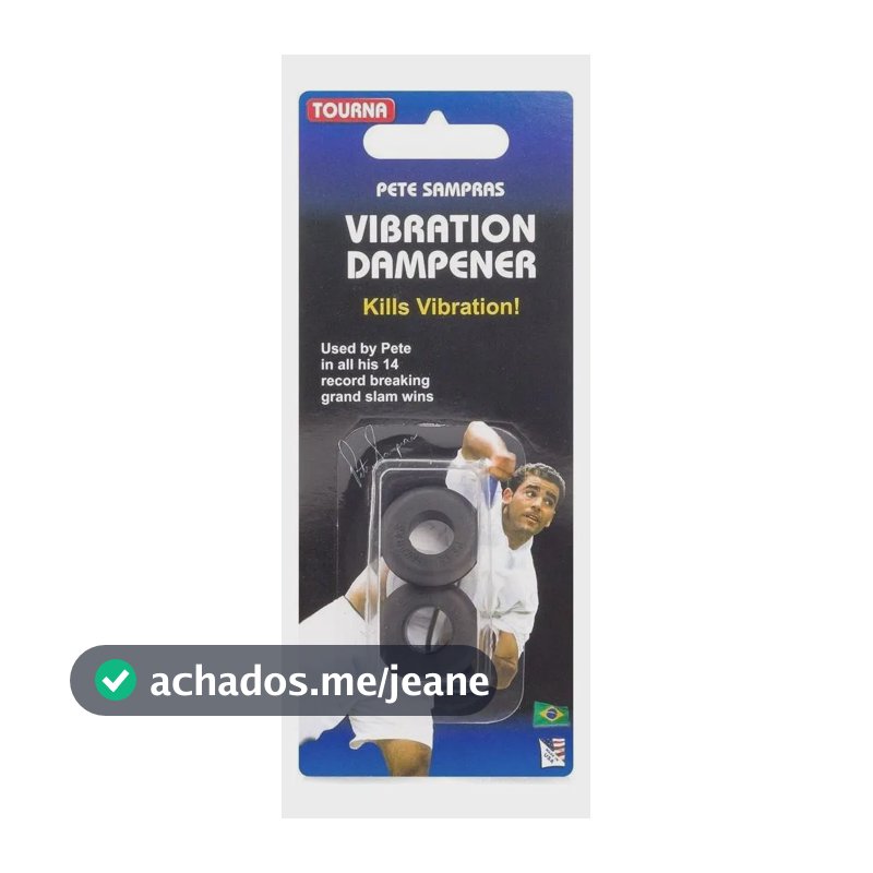 Anti-vibrador Pete Sampras Raquete Tennis - 02 Unid - Preto