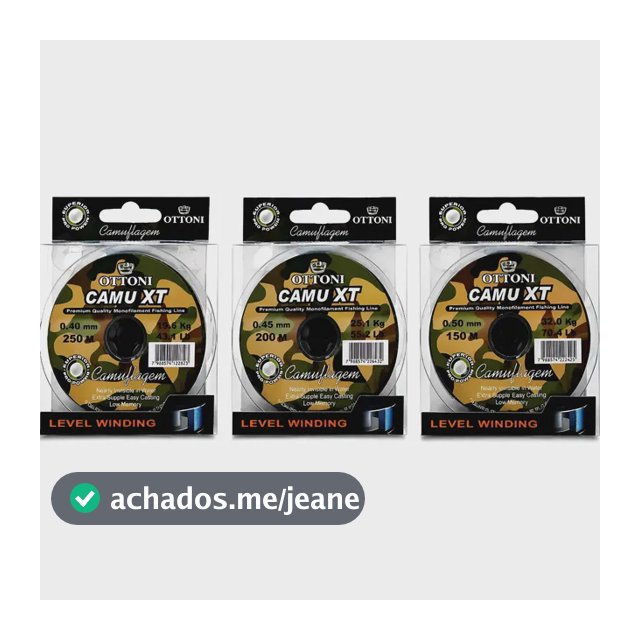Linha Camu Xt Ottoni Monofilamento Camuflagem Carretel Grand